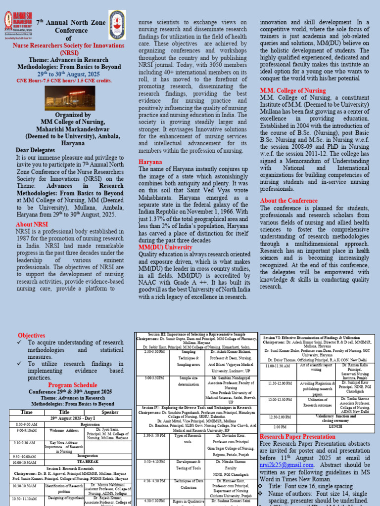 NRSI Conference 2025: Research Advances | PDF | Methodology | Inquiry