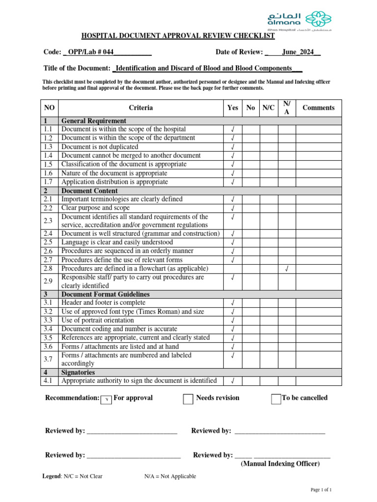 Blood Component Discard Guidelines | PDF | Blood Transfusion