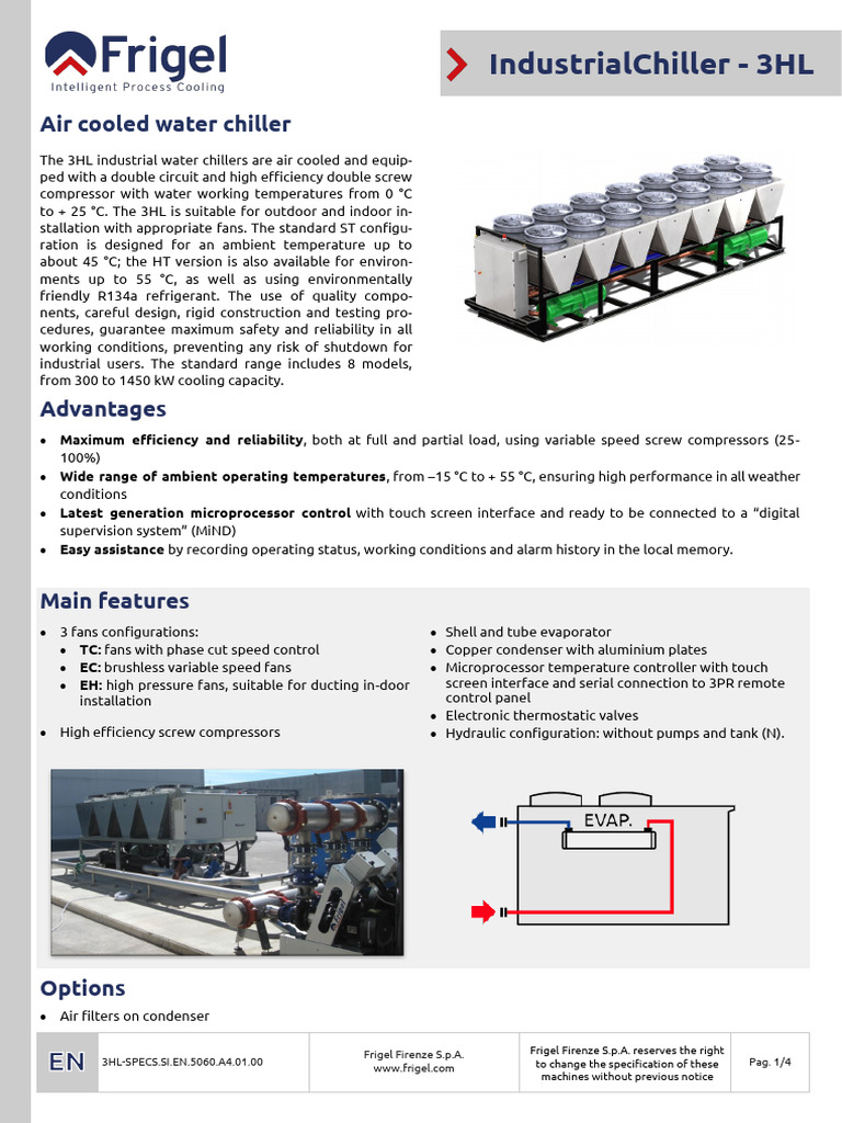 3HL Air Cooled Water Chiller Specs | PDF | Heat Exchanger | Engineering ...