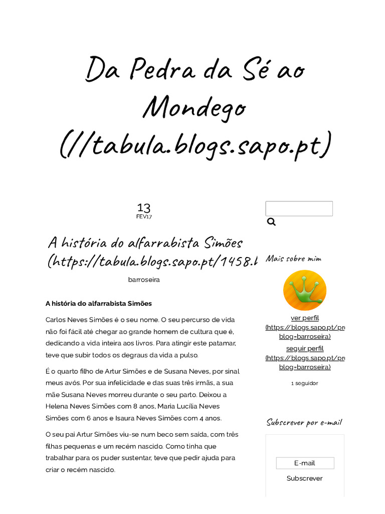 A Vida do Alfarrabista Simões | PDF