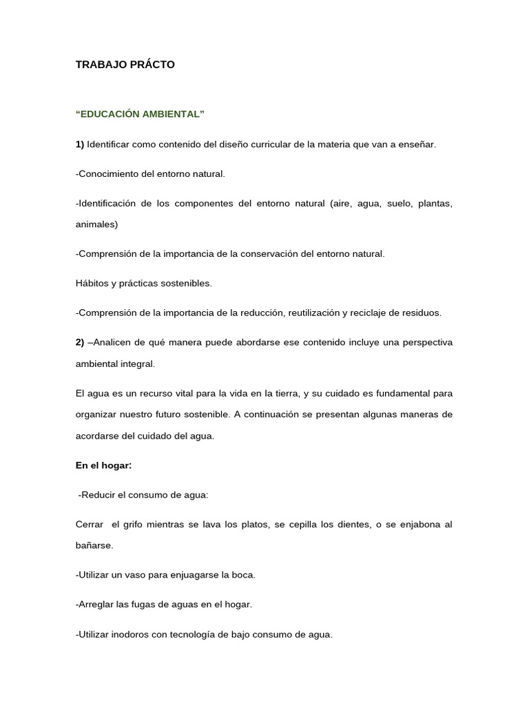 Educación Ambiental: Cuidado del Agua | PDF | Agua | Entorno natural