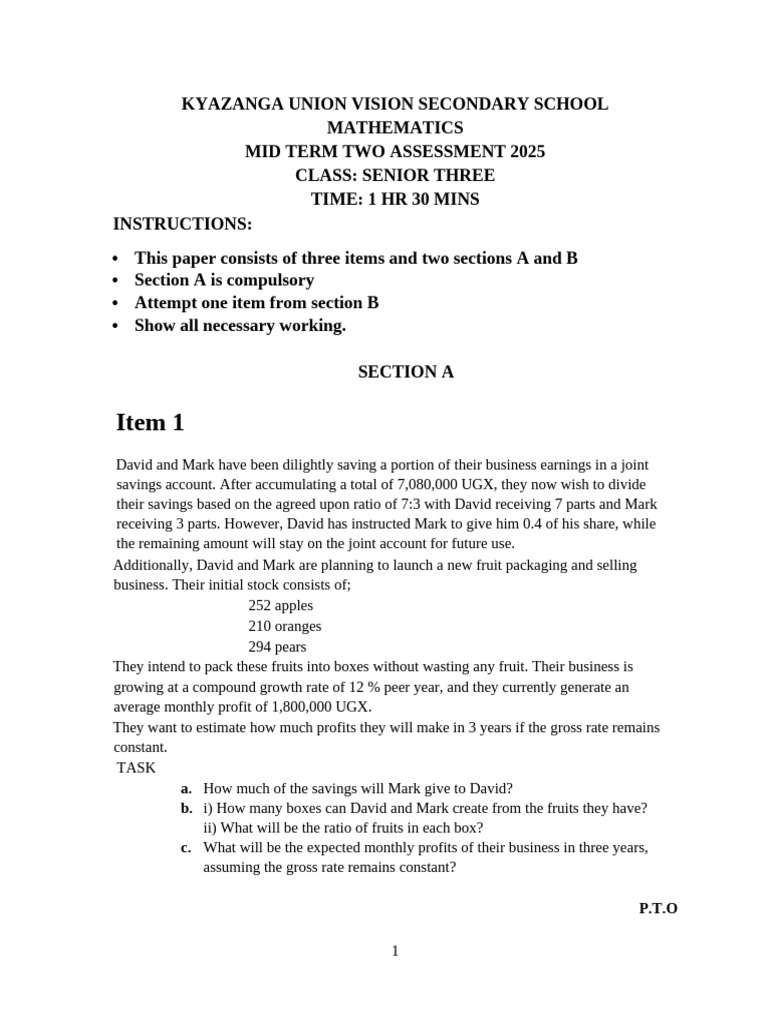 s.3 Mathematics | PDF