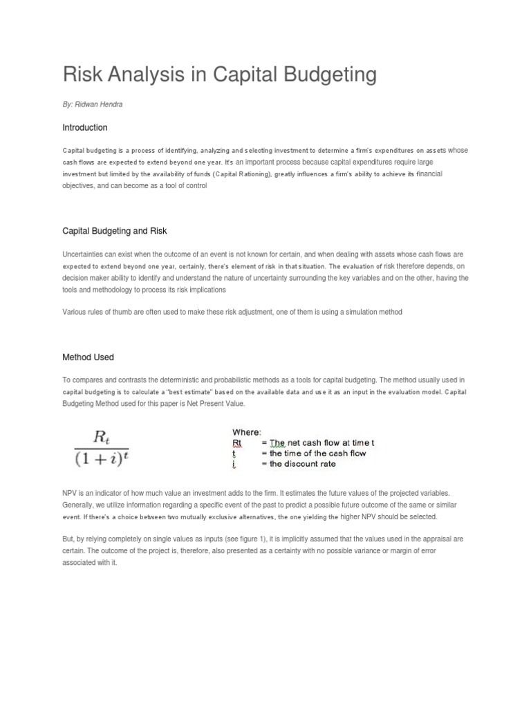 Monte Carlo Simulation in Capital Budgeting | PDF | Capital Budgeting ...