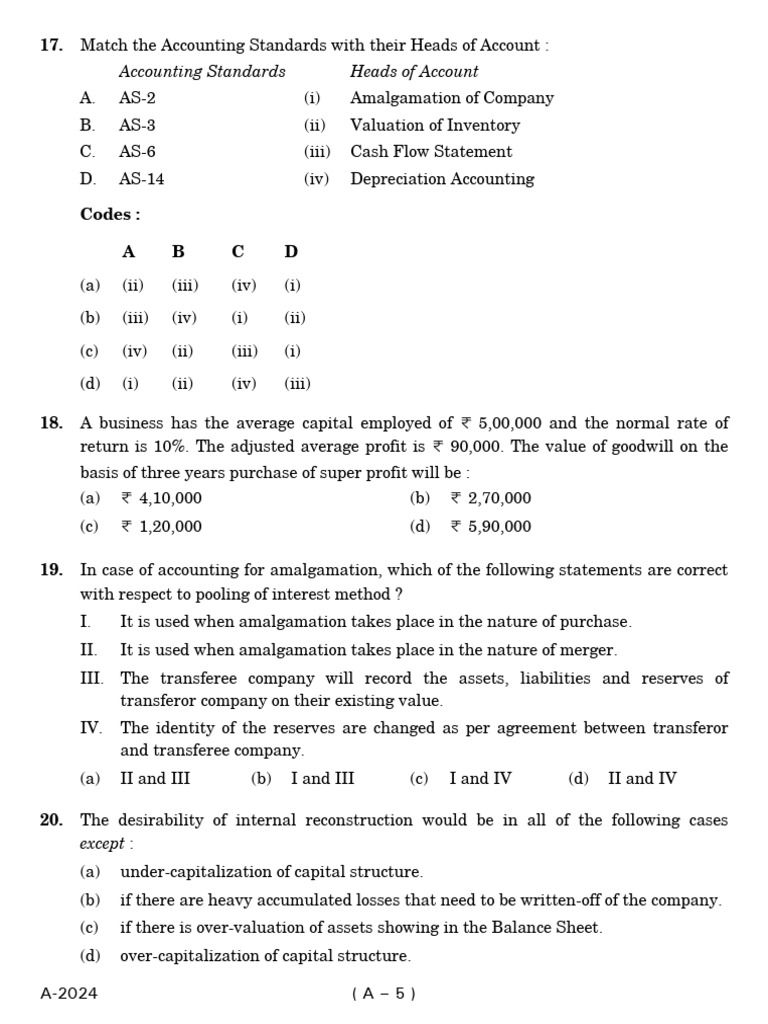 Accounting Standards Heads of Account | PDF