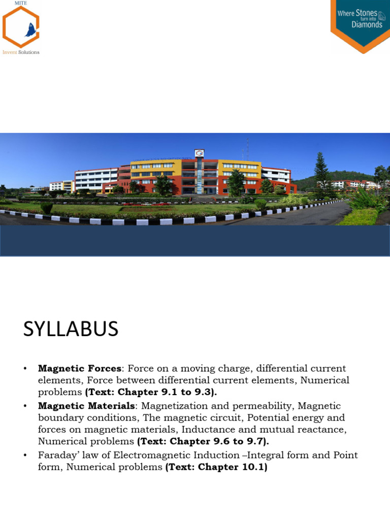 Electromagnetic Waves Syllabus 2022-23 | PDF | Inductance | Magnetic Field