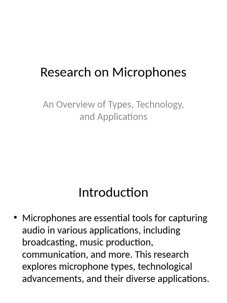 Microphone Types and Technologies Explained | PDF