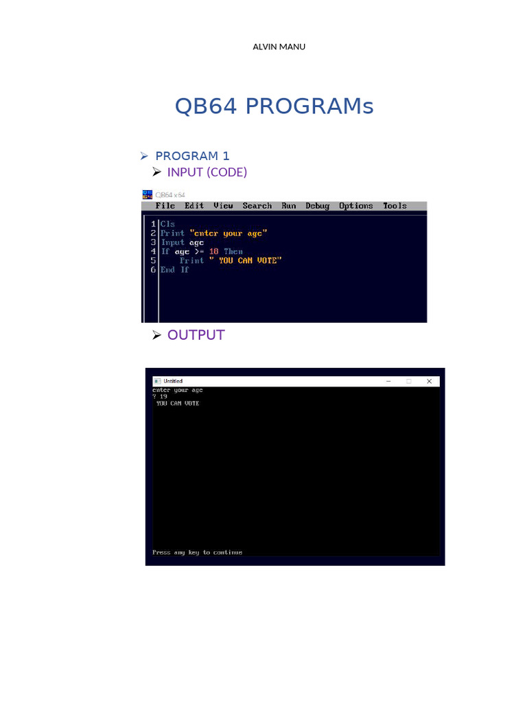 Qb64 Programs | PDF