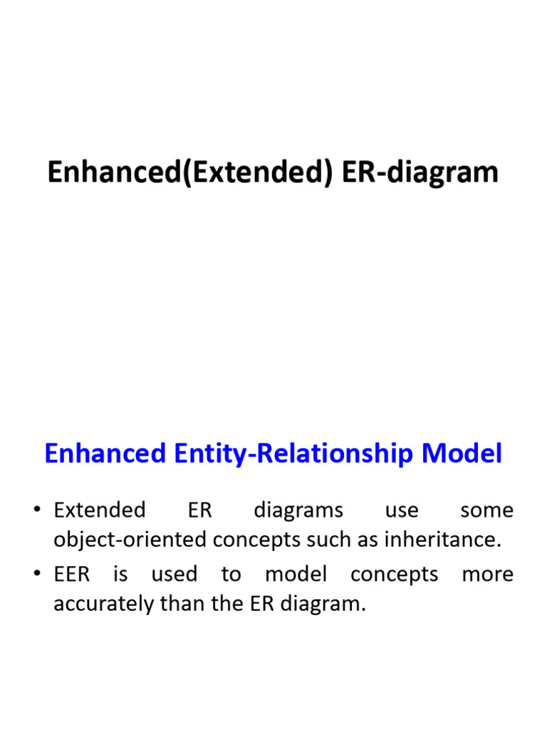Enhanced ER Diagram Concepts | PDF | Inheritance (Object Oriented ...