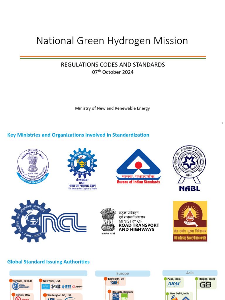 Green Hydrogen Standards in India | PDF