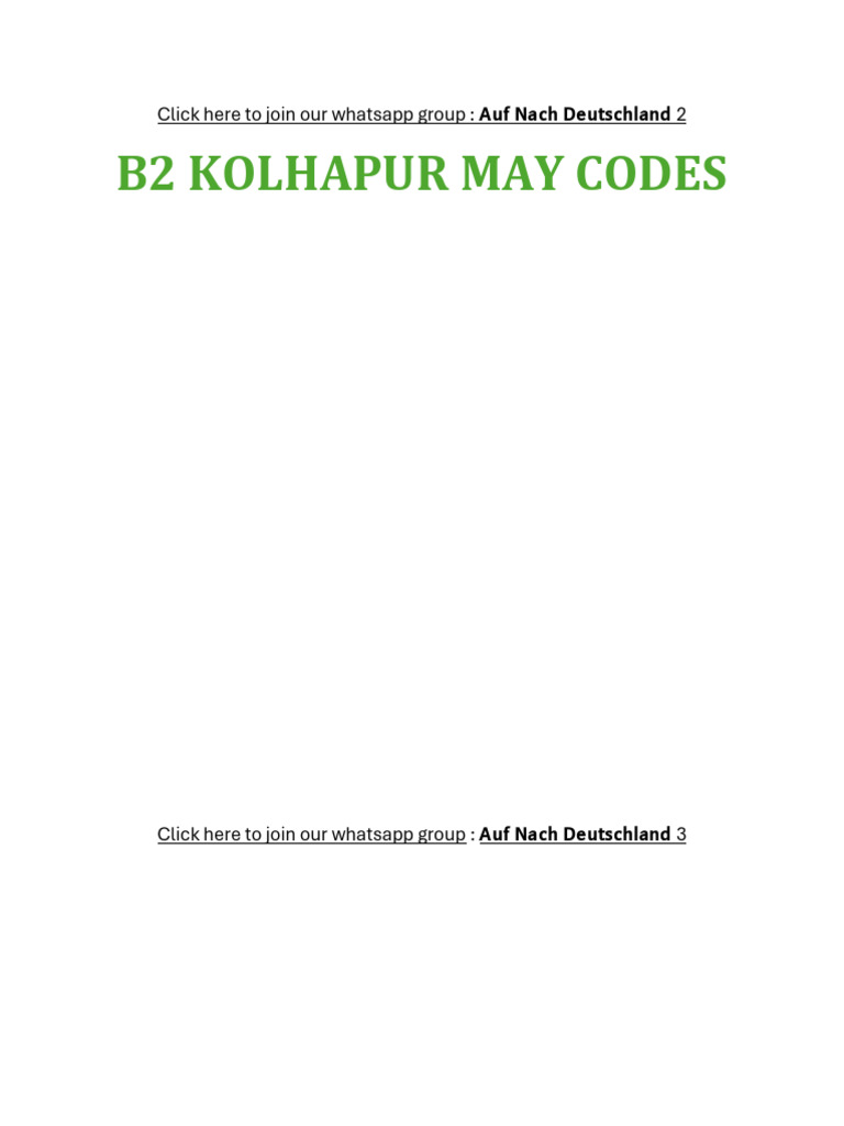 b2 Kolhapur May Codes | PDF