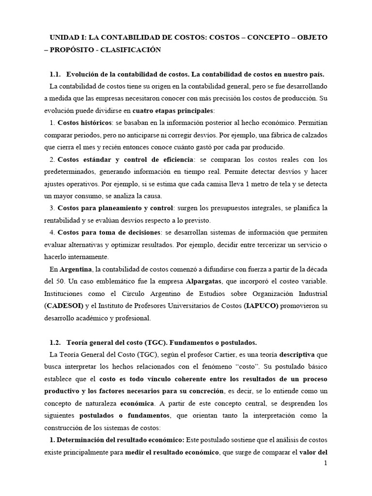 Contabilidad de Costos: Conceptos y Teoría | PDF | Costo | Contabilidad ...