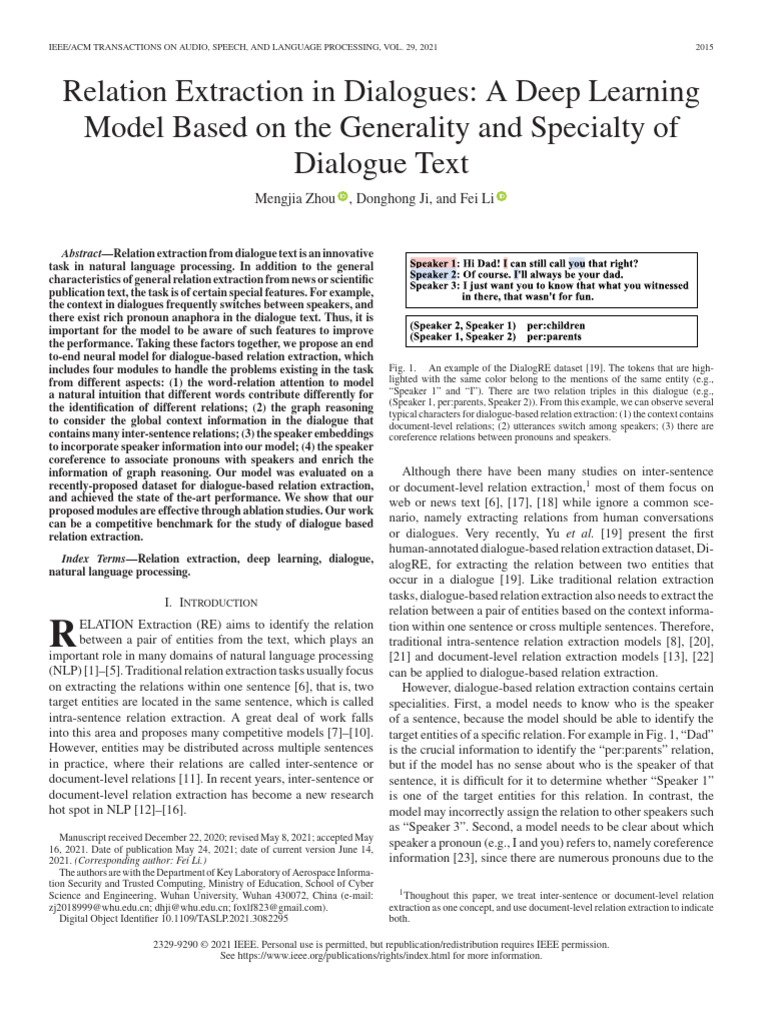 1.relation Extraction in Dialogues A Deep Learning Model Based On The ...