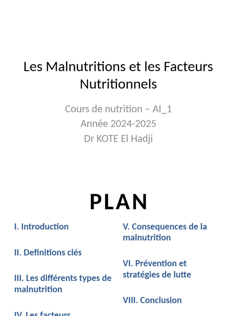 Curated visual reference: Fresh Look at Malnutrition Types Et Prévention