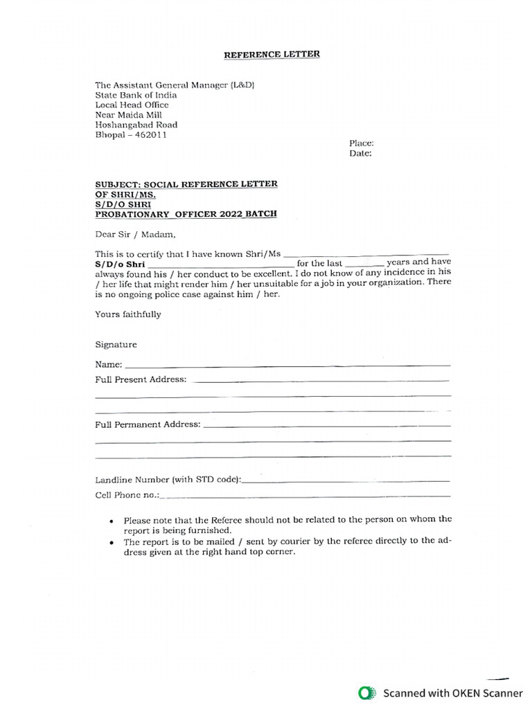 Reference Letter Format | PDF