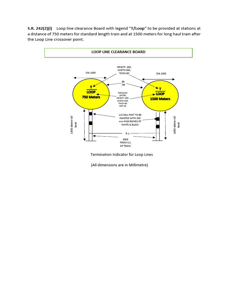 Loop Line Clearance Board Specifications | PDF | Rail Transport | Transport