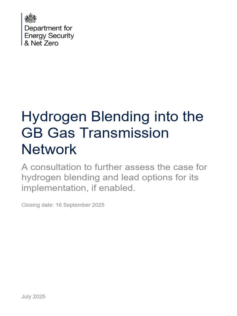 Hydrogen Blending Consultation 2025 | PDF | Natural Gas | Climate ...