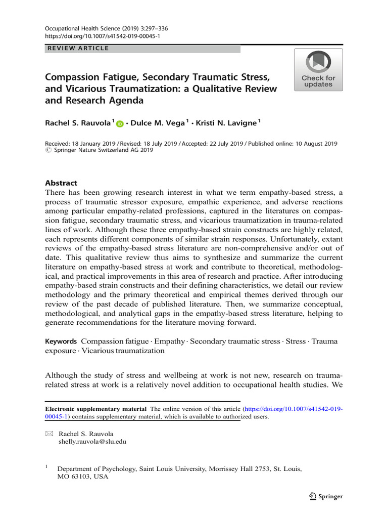 Compassion Fatigue Secondary Traumatic S | PDF | Psychological Trauma ...