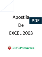 Apostila Curso Excel 2003 - Básico Planilhas