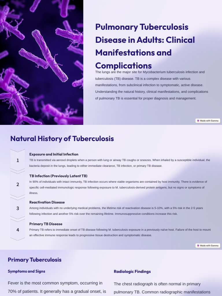 Clinical Manifestations of Pulmonary TB | PDF | Tuberculosis ...