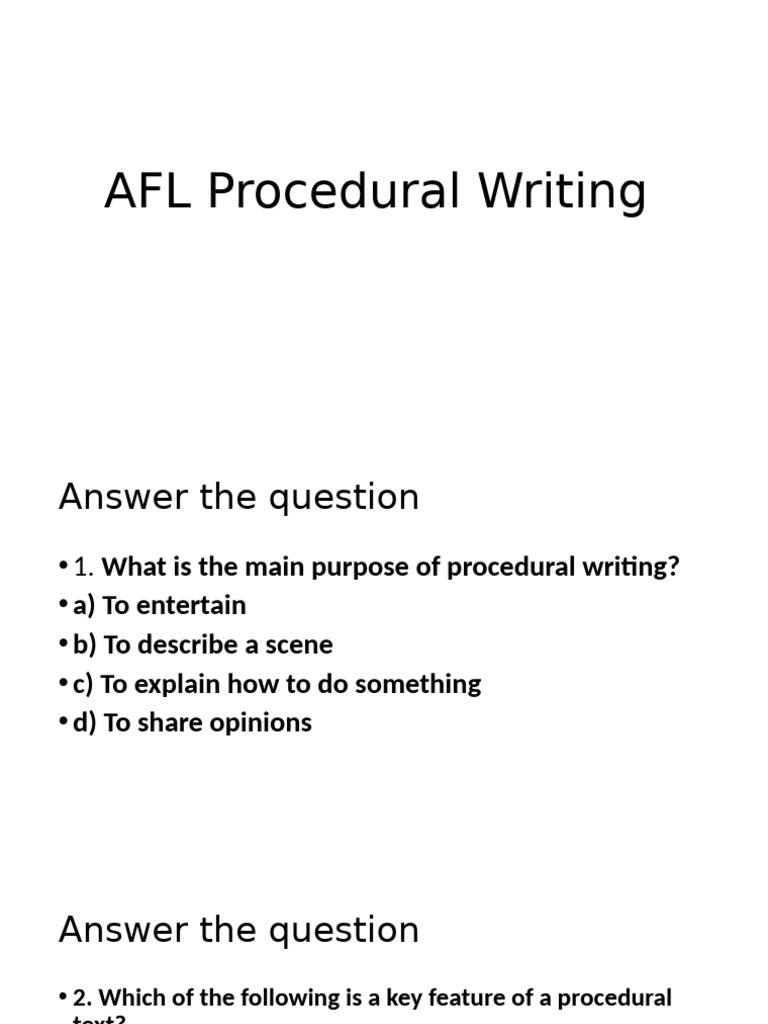 AFL Questions of Day 3 New Microsoft PowerPoint Presentation | PDF ...