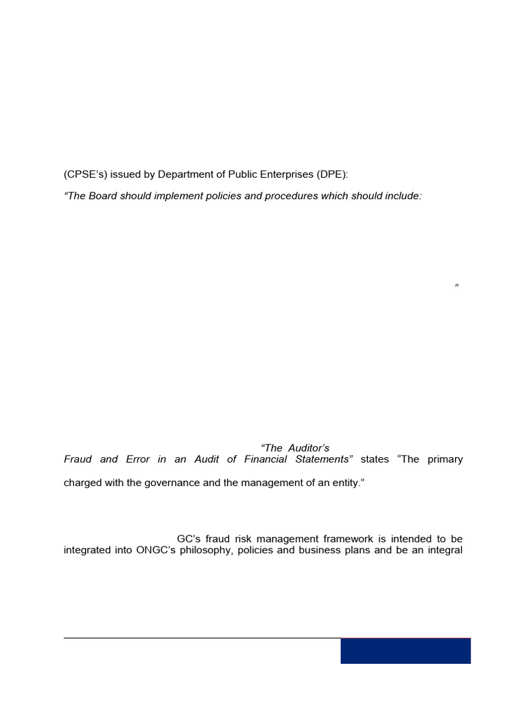 ONGC Fraud Prevention Policy Overview | PDF | Fraud | Audit