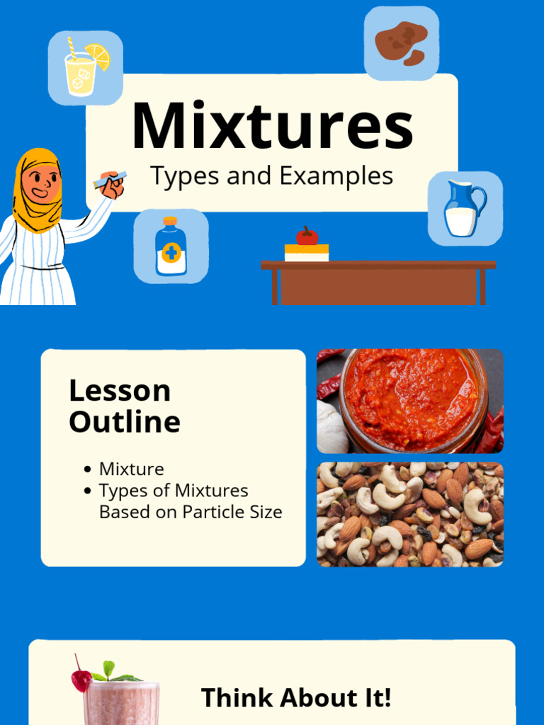 Types and Examples of Mixtures Science Presentation in Blue Light Blue ...