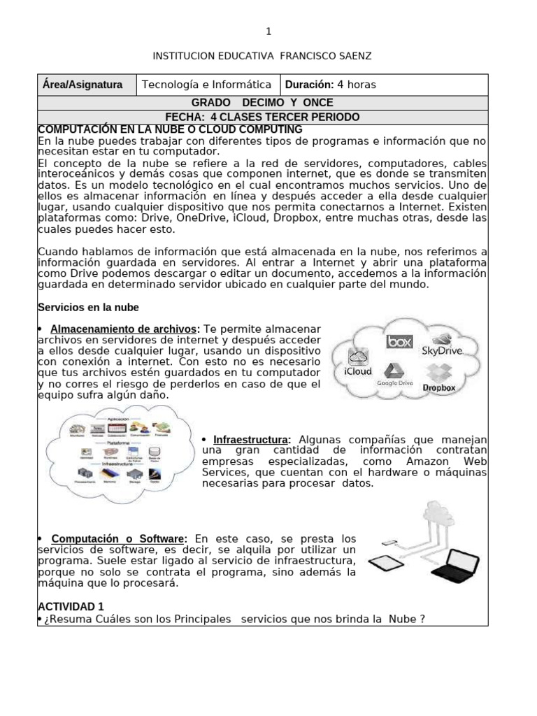 Tecnologiaonce4 Nube | PDF | Internet de las Cosas | Computación en la nube