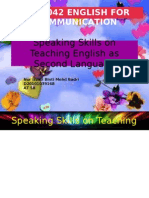Speaking Skills On Teaching English As Second Language Presentation
