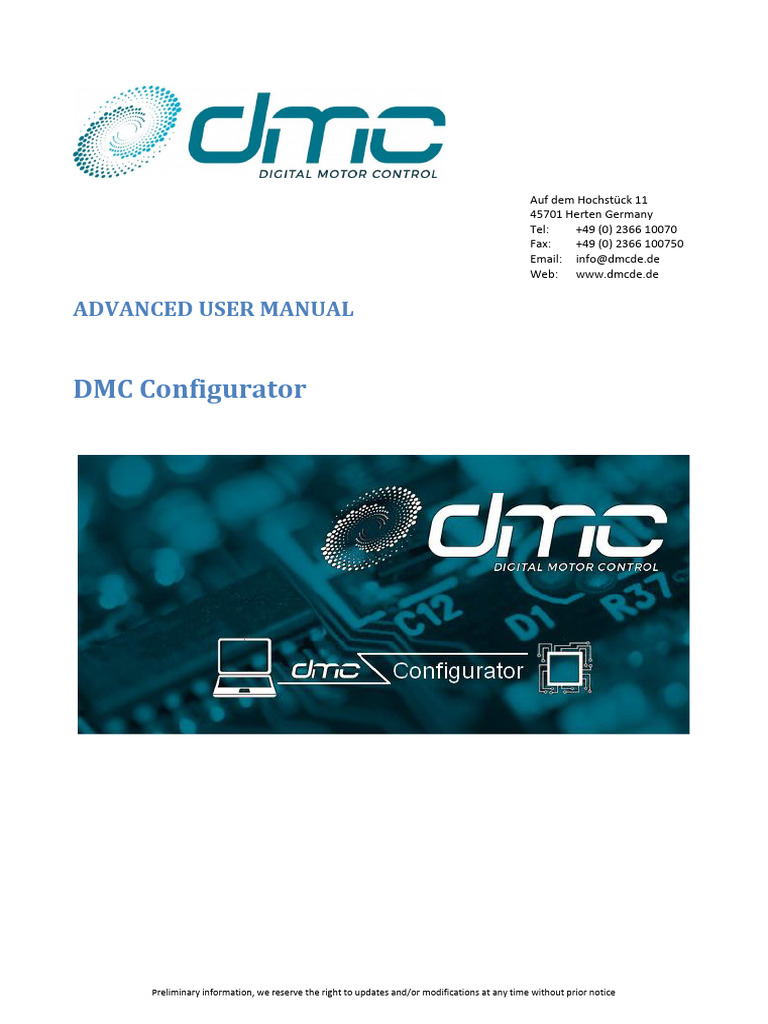 DMC Configurator User Manual | PDF | Icon (Computing) | Menu (Computing)