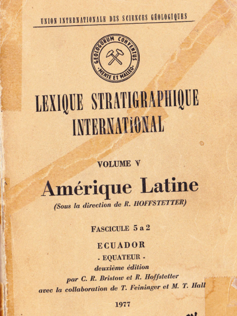 Bristow & Hoffstetter - Lexique Stratigraphique | PDF
