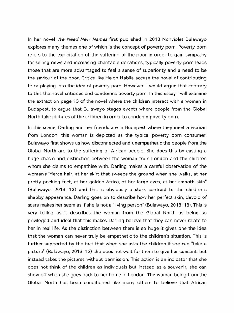 We Need New Names Analysis | PDF