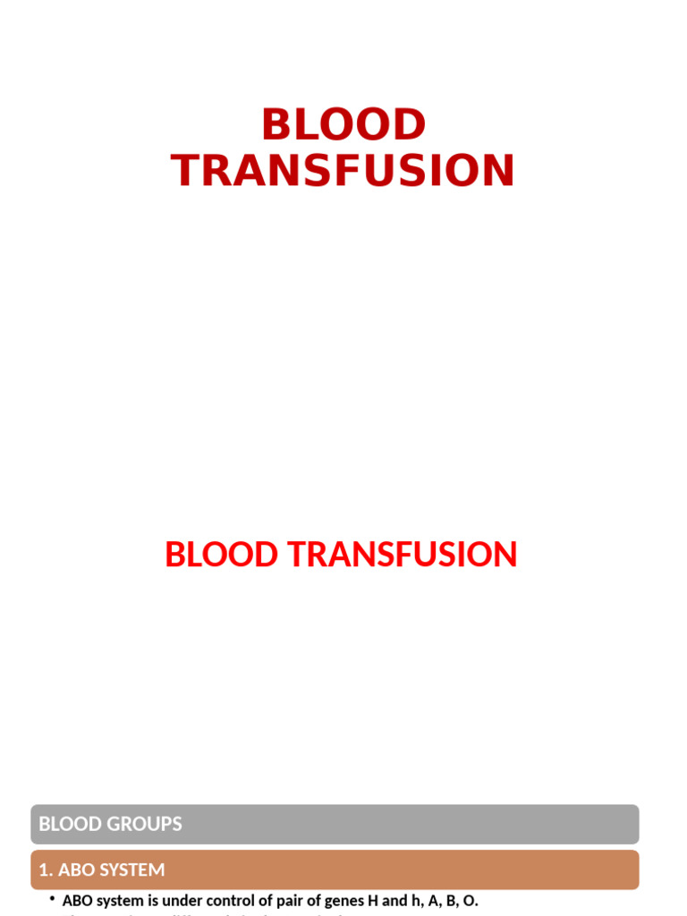 Blood Transfusion Procedures and Risks | PDF | Blood Type | Blood ...