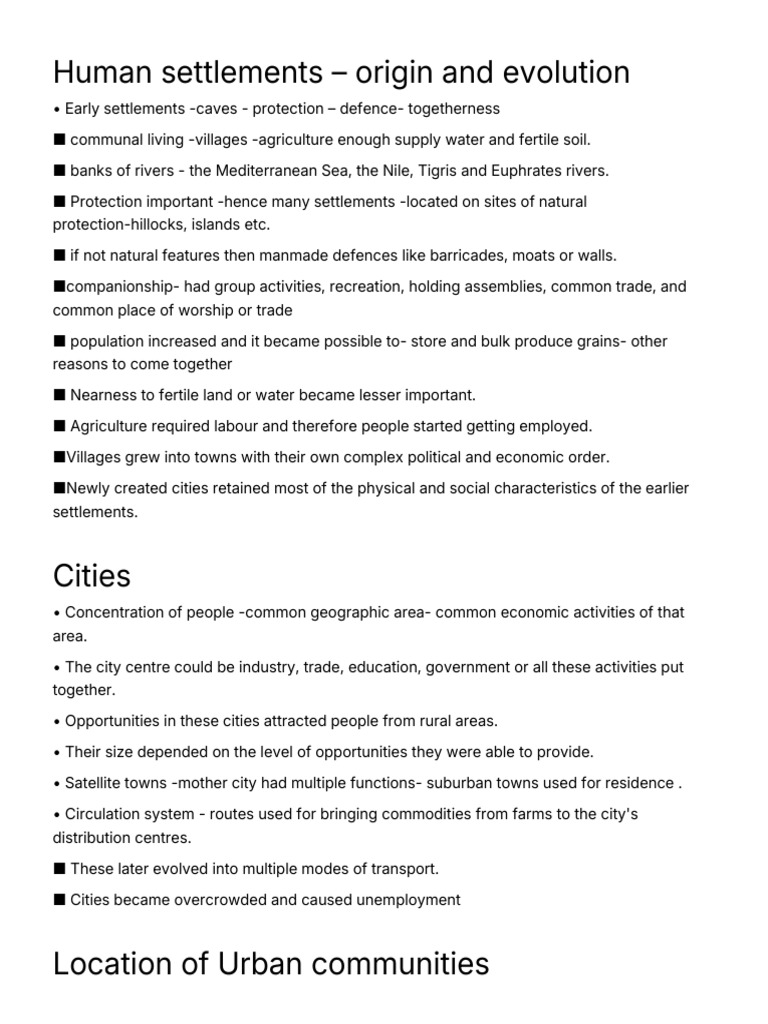 Evolution of Human Settlements and Cities | PDF | City | Rail Transport