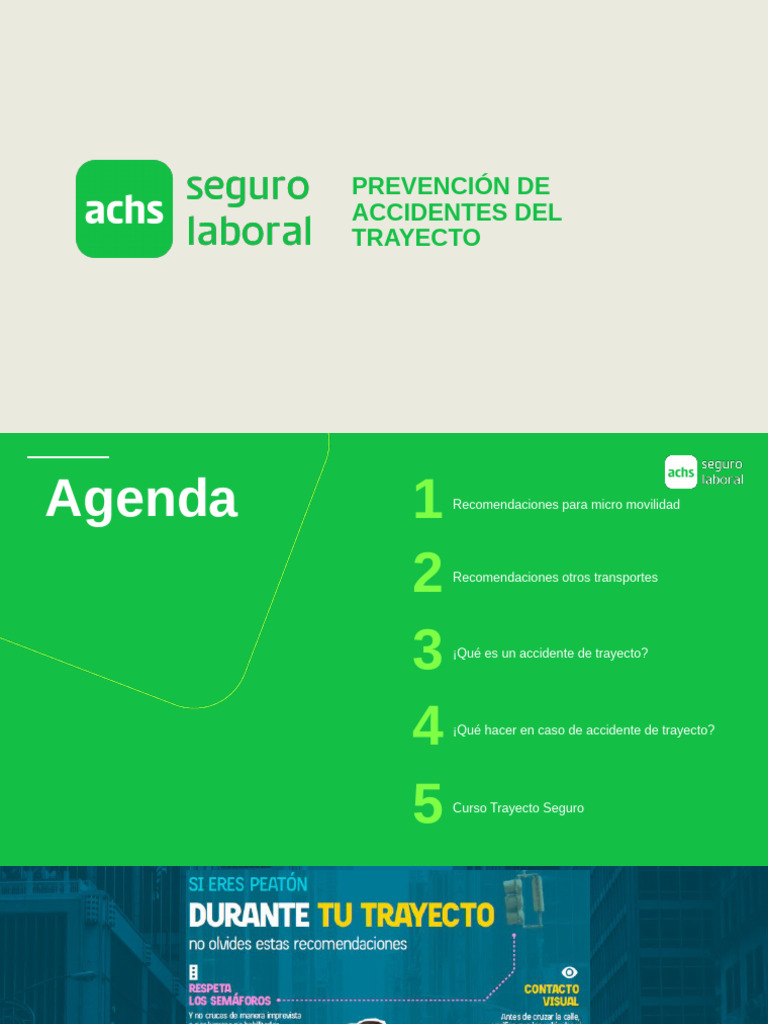 Charla Accidentes Del Trayecto Octubre 2024 | PDF | Peatonal | Transporte