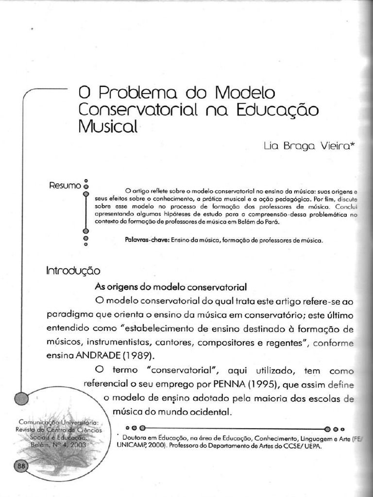 O Problema Do Modelo Conservatorial Na Educacao Musical | PDF
