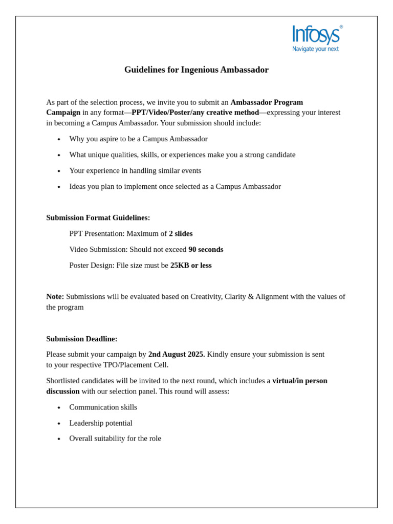 Campus Ambassador Program Submission Guide | PDF