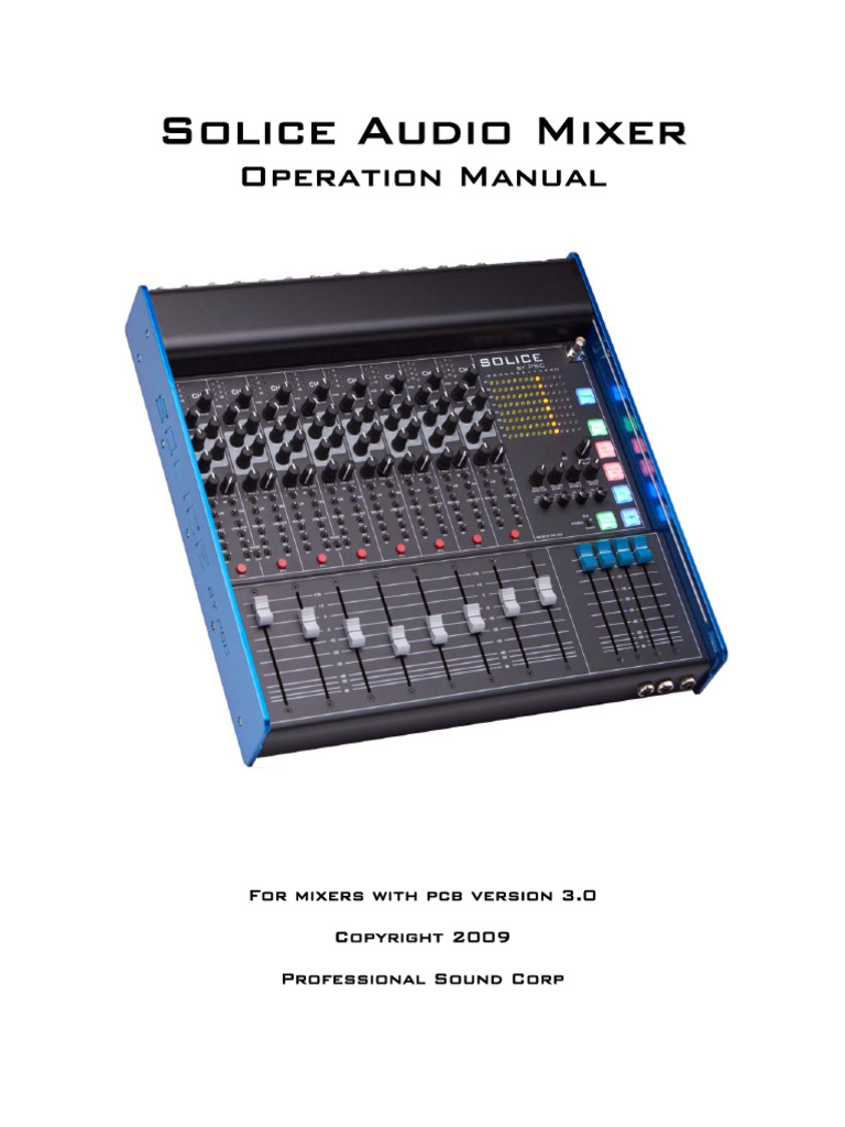 Solice Audio Mixer Operation Manual | PDF | Equalization (Audio ...