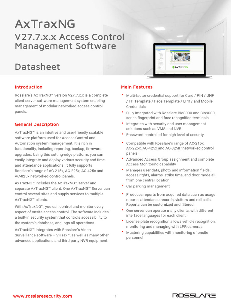 AxTraxNG V27.7.x.x Access Control Software | PDF | Access Control ...
