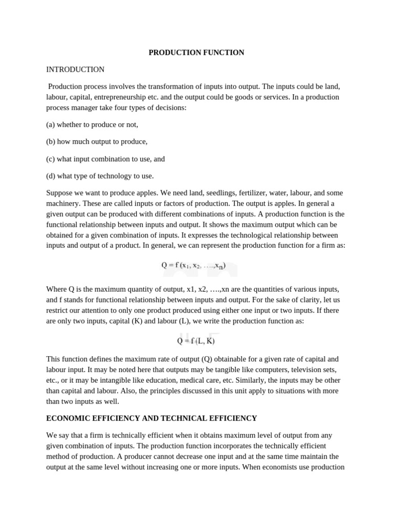 Eme 524 Note | PDF | Production Function | Economics