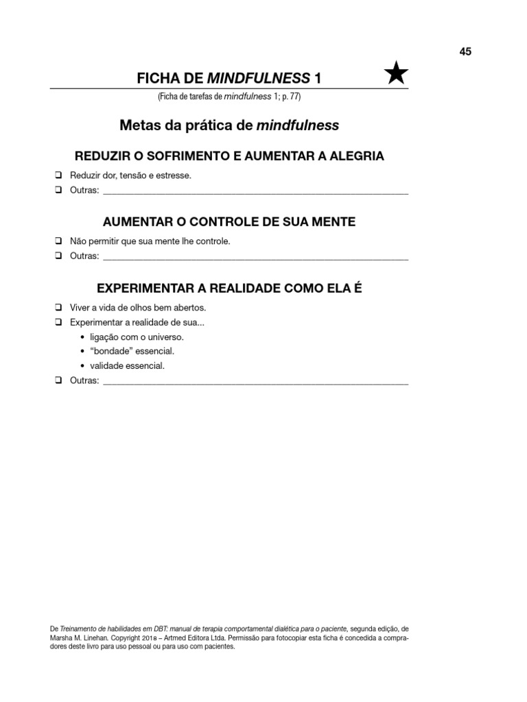 Práticas e Definições de Mindfulness | PDF | Atenção plena | Meditação