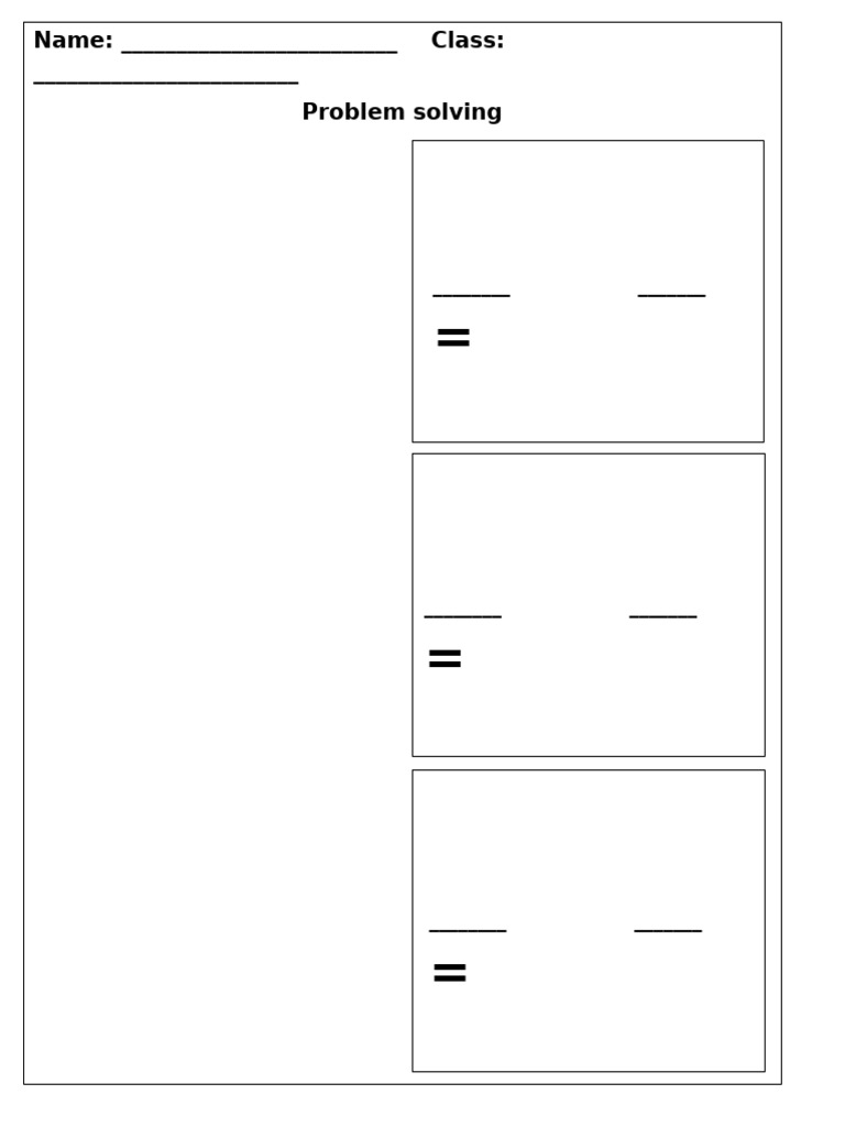 Problem Solving Worksheets | PDF