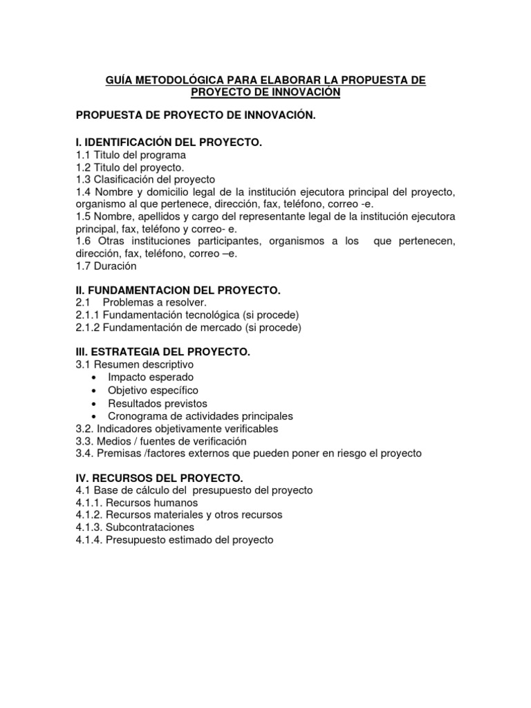 Guía para La Elaboración de Un Proyecto | PDF