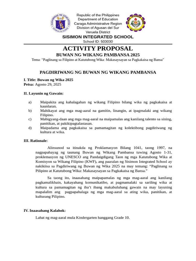 Activity Proposal | PDF