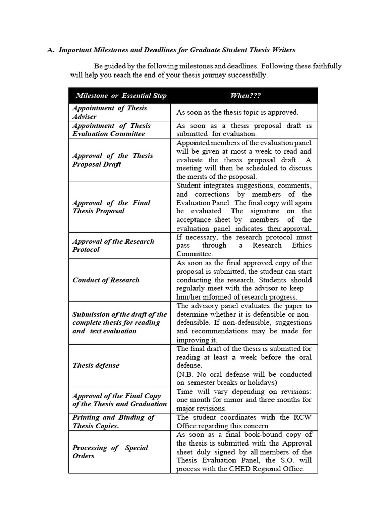 Thesis Proposal Guidelines and Milestones | PDF | Thesis | Methodology