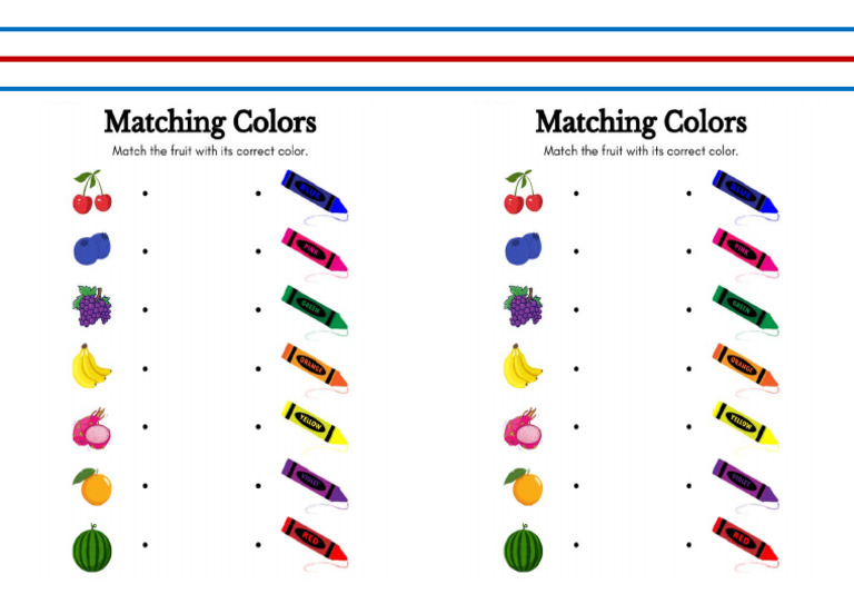 Matching Colors Worksheet - PNG | PDF