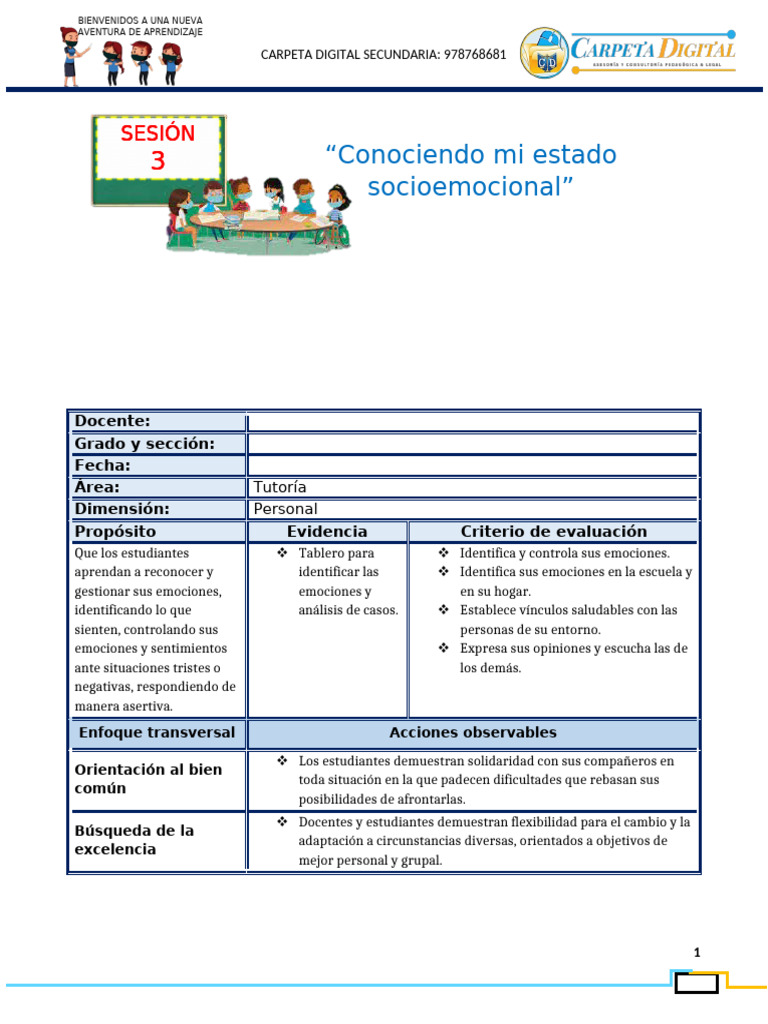 Gestión de emociones en secundaria | PDF | Las emociones