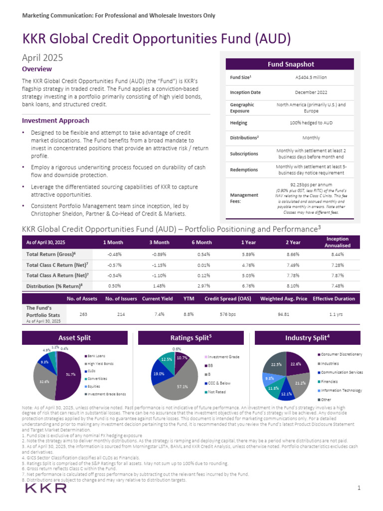 KKR Global Credit Opportunities Fund Overview | PDF | Investing | Bonds ...