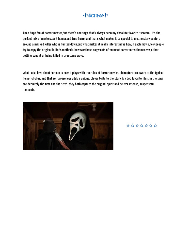 Why Scream is the Ultimate Horror Saga | PDF