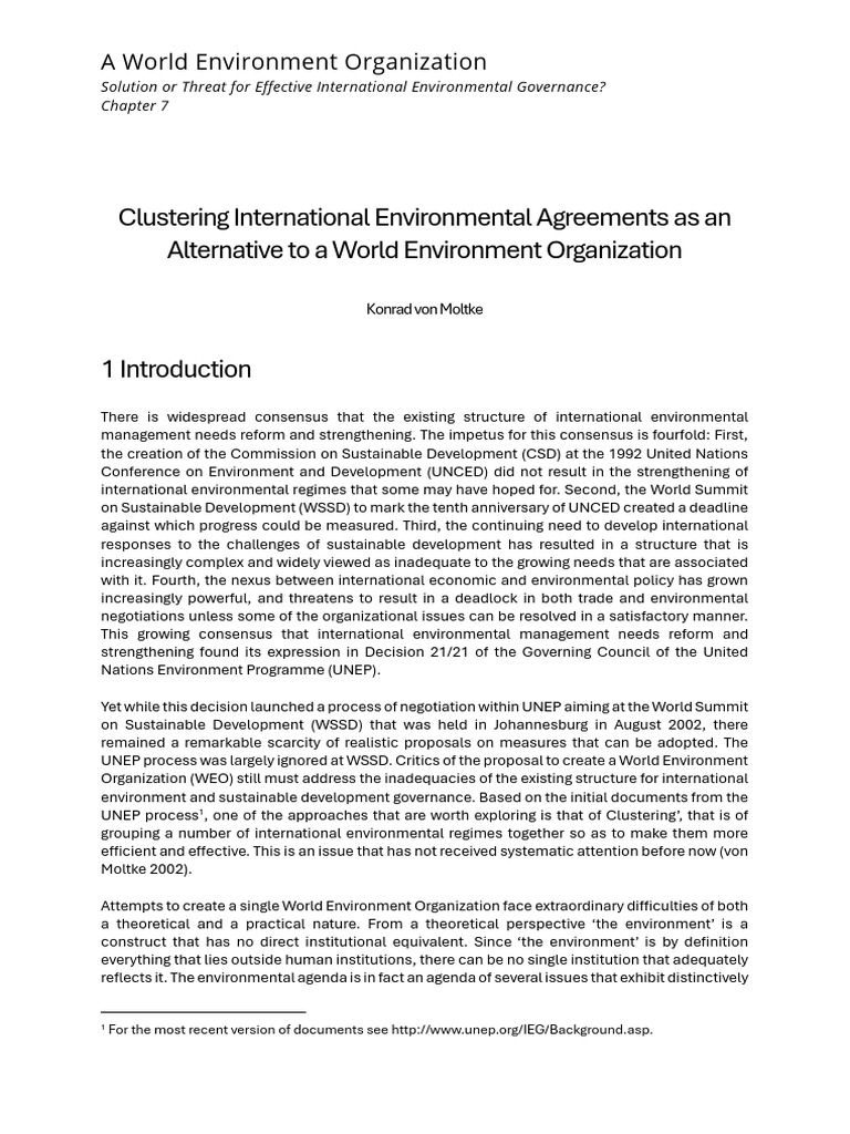 1 - Clustering International Environmental Agreements as an Alternative ...