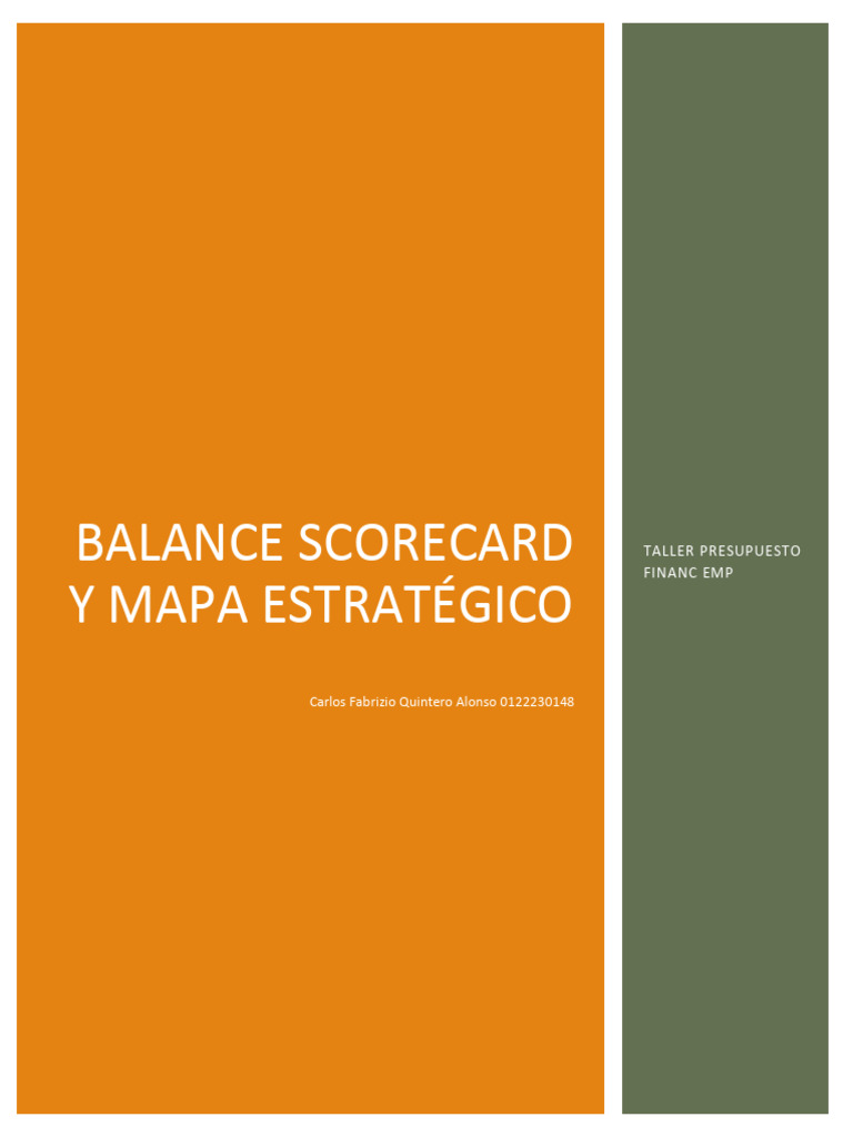 Balanced Scorecard y Mapa Estratégico | PDF | Business